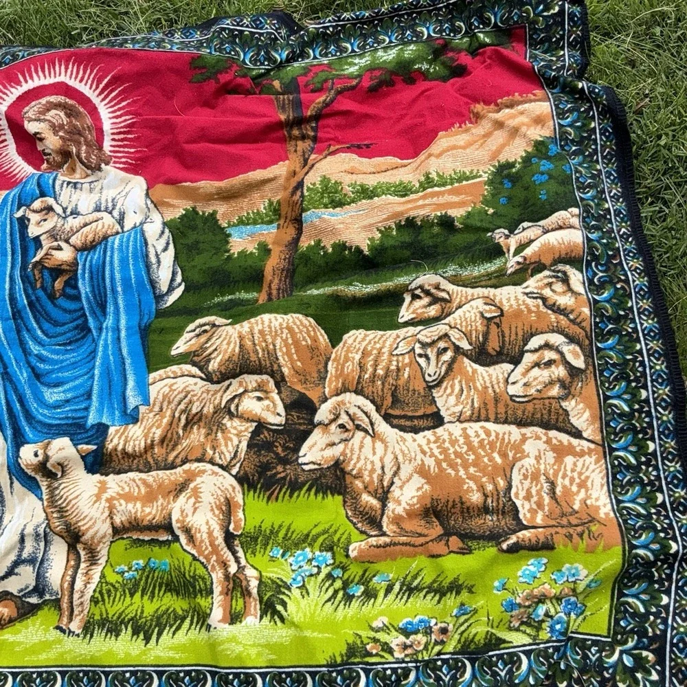 VintageJesus & His Flock Wall Hanging Tapestry 54